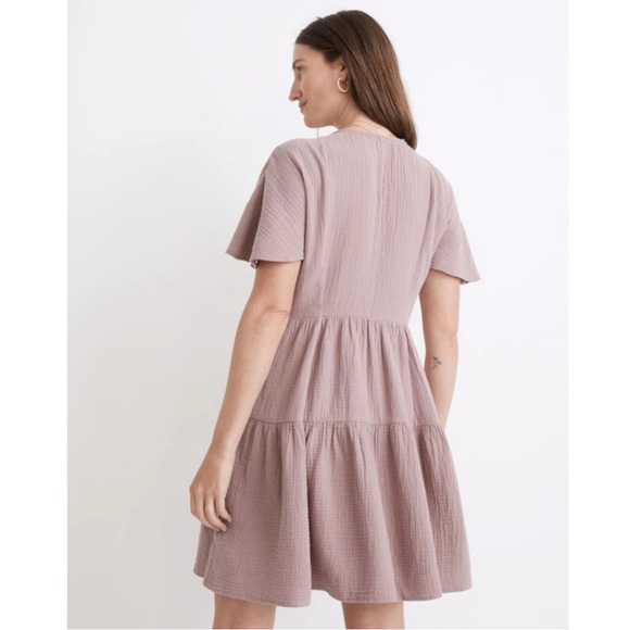 Madewell Dusty Mauve Tiered Mini Dress - Picture 2 of 12